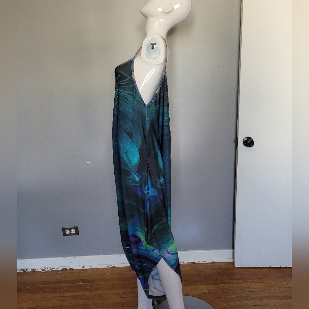 Lily By Firmiana Peacock Harem Jumpsuit, GUC, Size L - Picture 4 of 8